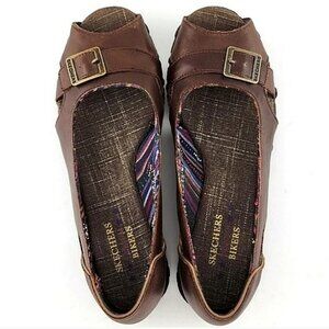 Skechers Brown Flats with Buckle Detail
